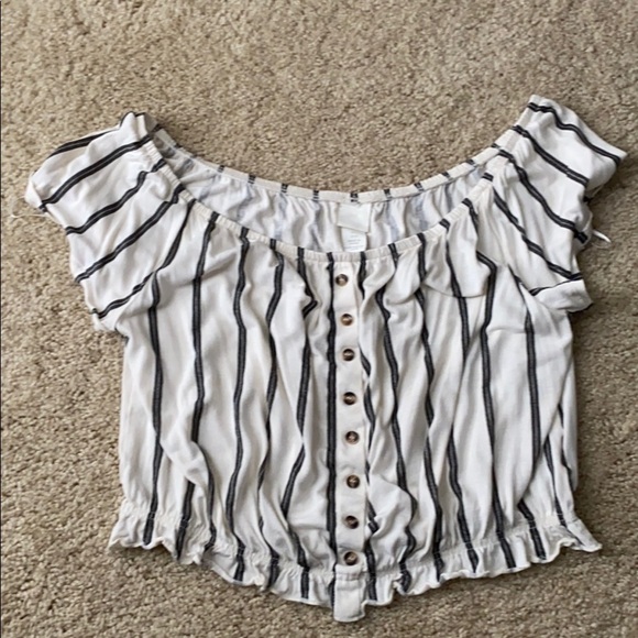 Striped crop top h&m size large - Picture 1 of 2